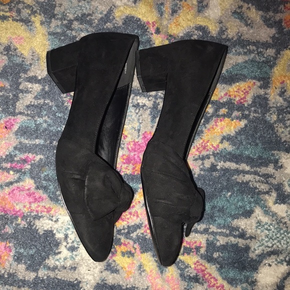 New black short heel shoes with side bow - Picture 4 of 9
